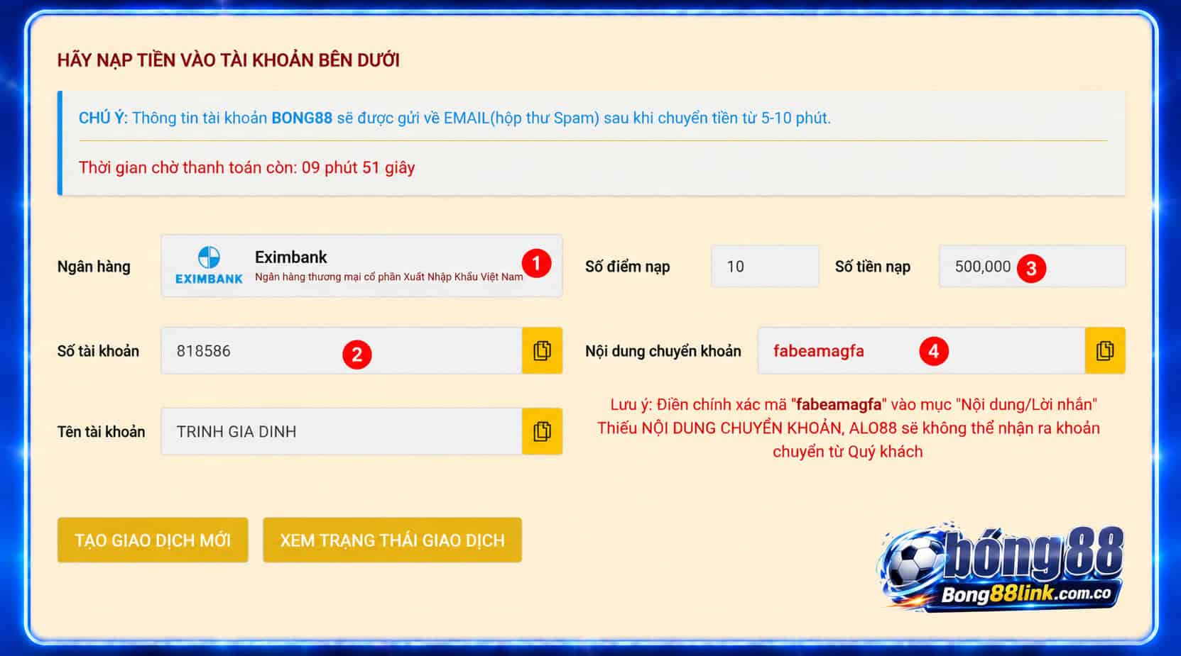 Bước 3: Chuyển khoản và hoàn tất giao dịch