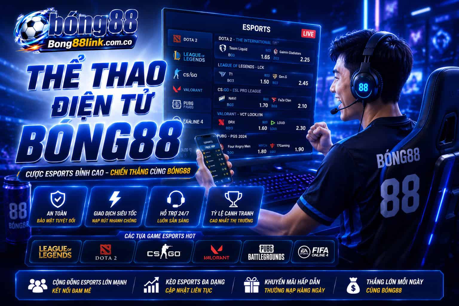Cac hinh thuc cuoc The thao dien tu chinh tai Bong88