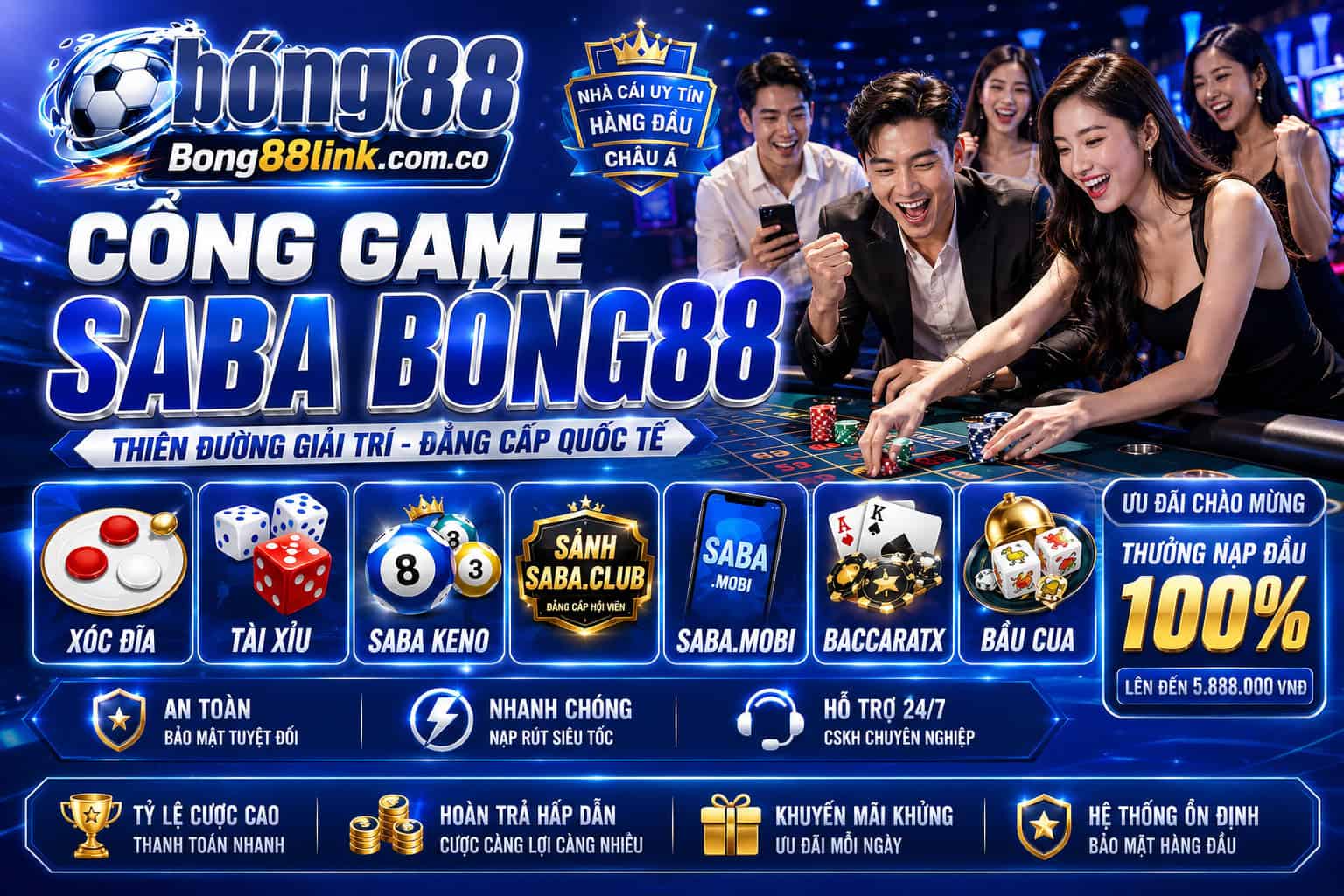 Cac san pham chinh trong cong game SABA Bong88