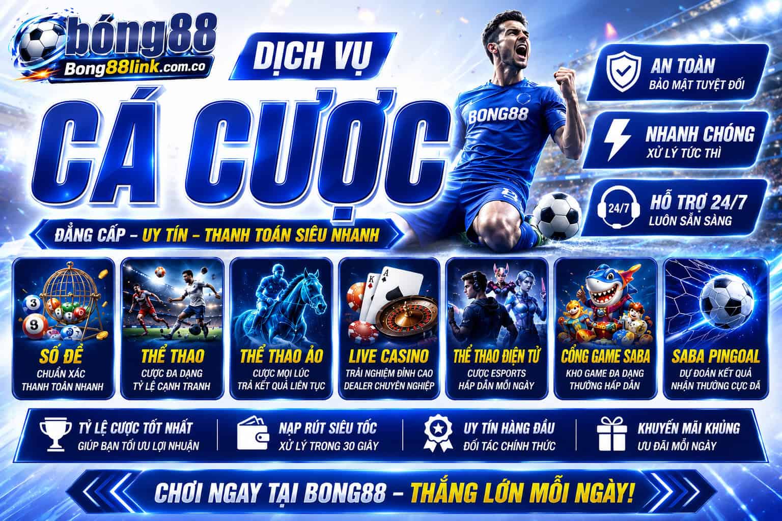 Dich vu Bong88 - Hoan thien chat luong, da dang lua chon ca cuoc